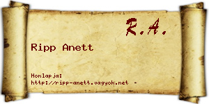 Ripp Anett névjegykártya