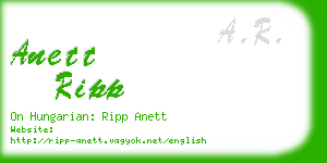 anett ripp business card